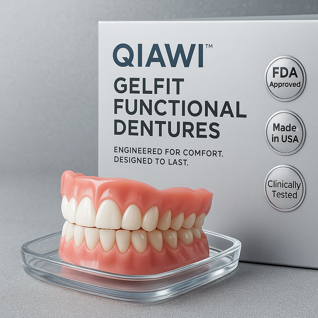 QIAWI™GelFit Functional Dentures – Made in the USA & FDA-Certified